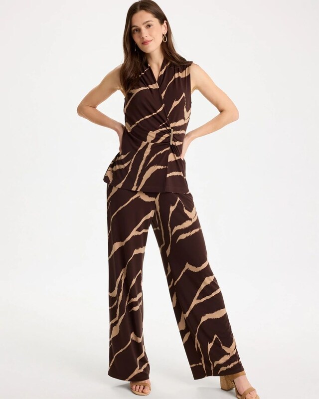 Travelers Zebra Knit Wrap Top - image 2